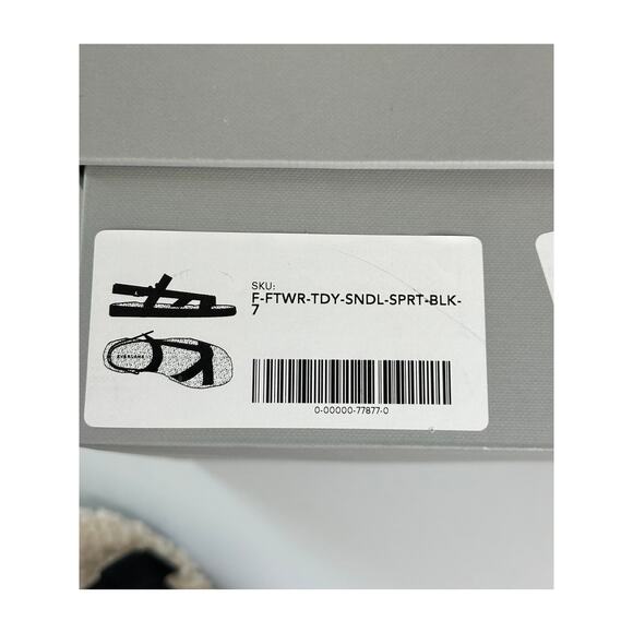 Everlane NIB The Renew Teddy Sport Sandal Black White Comfort Minimalist Soft 7 - Picture 10 of 10